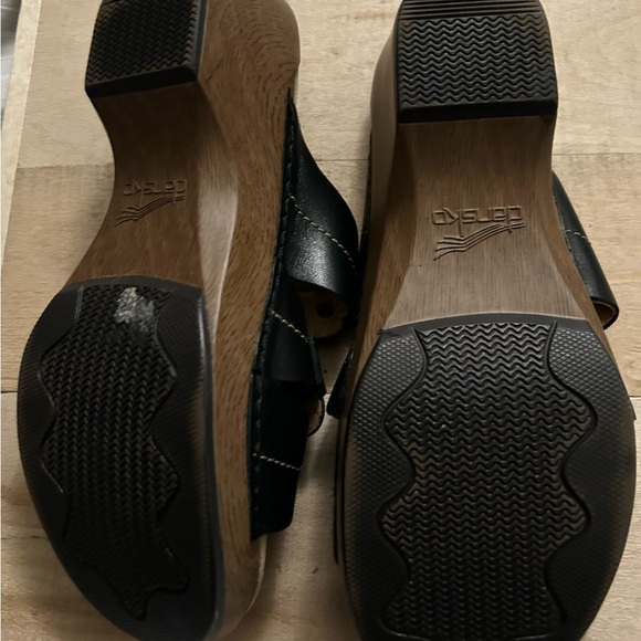 Dansko Serena Shoes Women’s Black Flower Wedge Slides Sandals/Clogs Size 9-9.5 - Picture 9 of 9